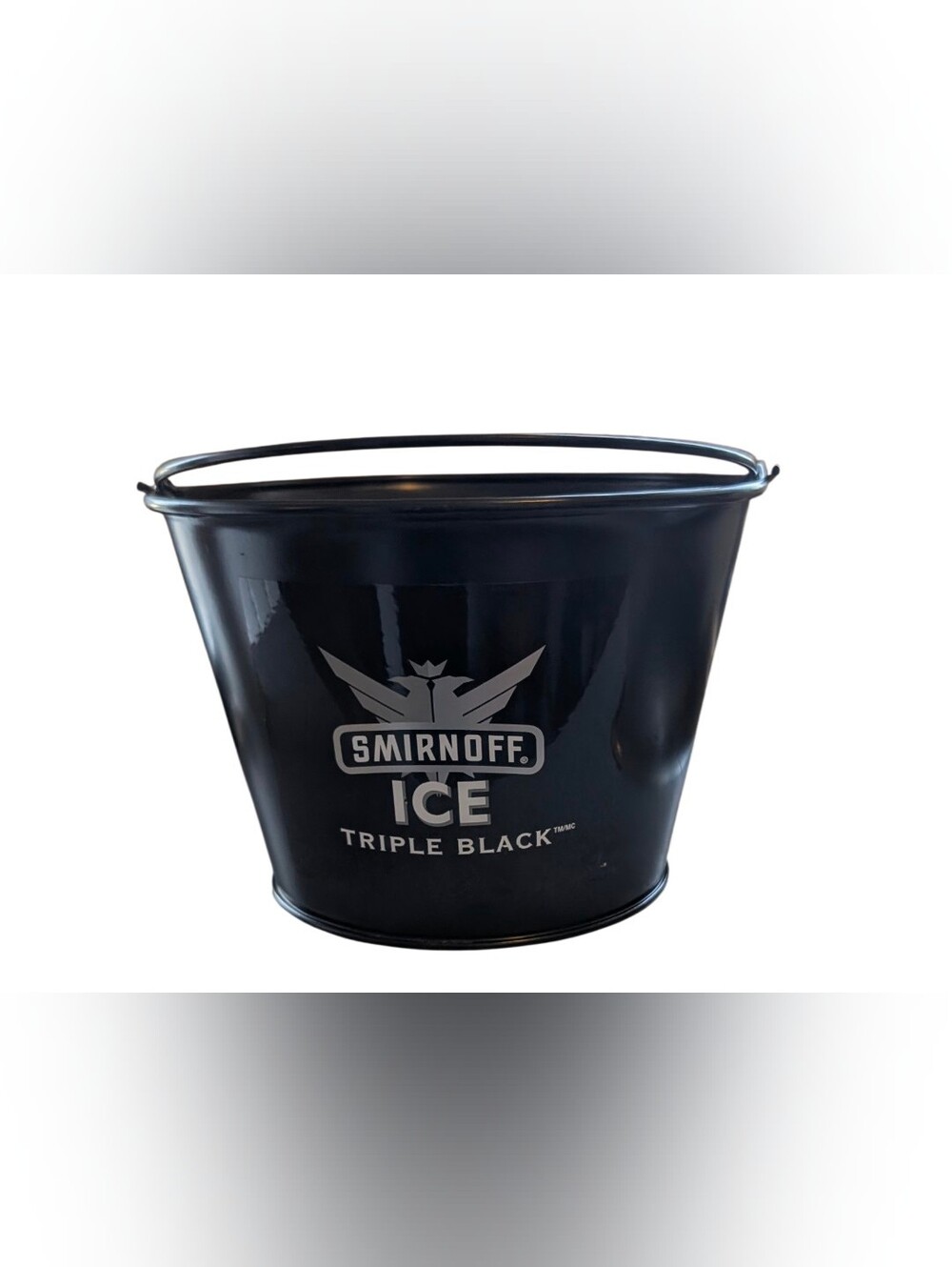 Smirnoff Ice Triple Black Metal Ice Bucket Heavy Duty Made in Canada Barware